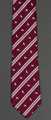 Aquascutum Silk Neck Tie Scotty Dogs On Brown With Beige Stripes 3 3/4 Inch - Image 9