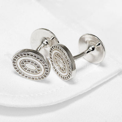 Cufflinks Solid 925 Sterling Silver Micro Set CZ Handmade Jewelry