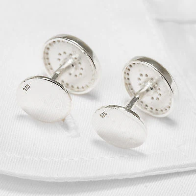 Cufflinks Solid 925 Sterling Silver Micro Set CZ Handmade Jewelry - Image 5