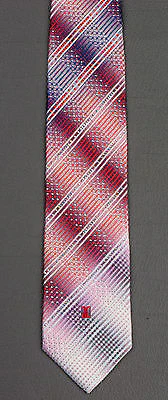 Daks Silk Neck Tie Red White & Blue Stripes With Rhinestones 3 1/4 Inch - Image 10