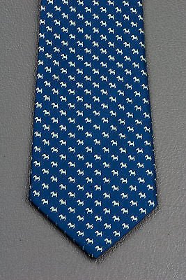 Daks Woven Silk Neck Tie Green Scotty Dogs On Dark Blue Classic 3 3/4 Inch - Image 8