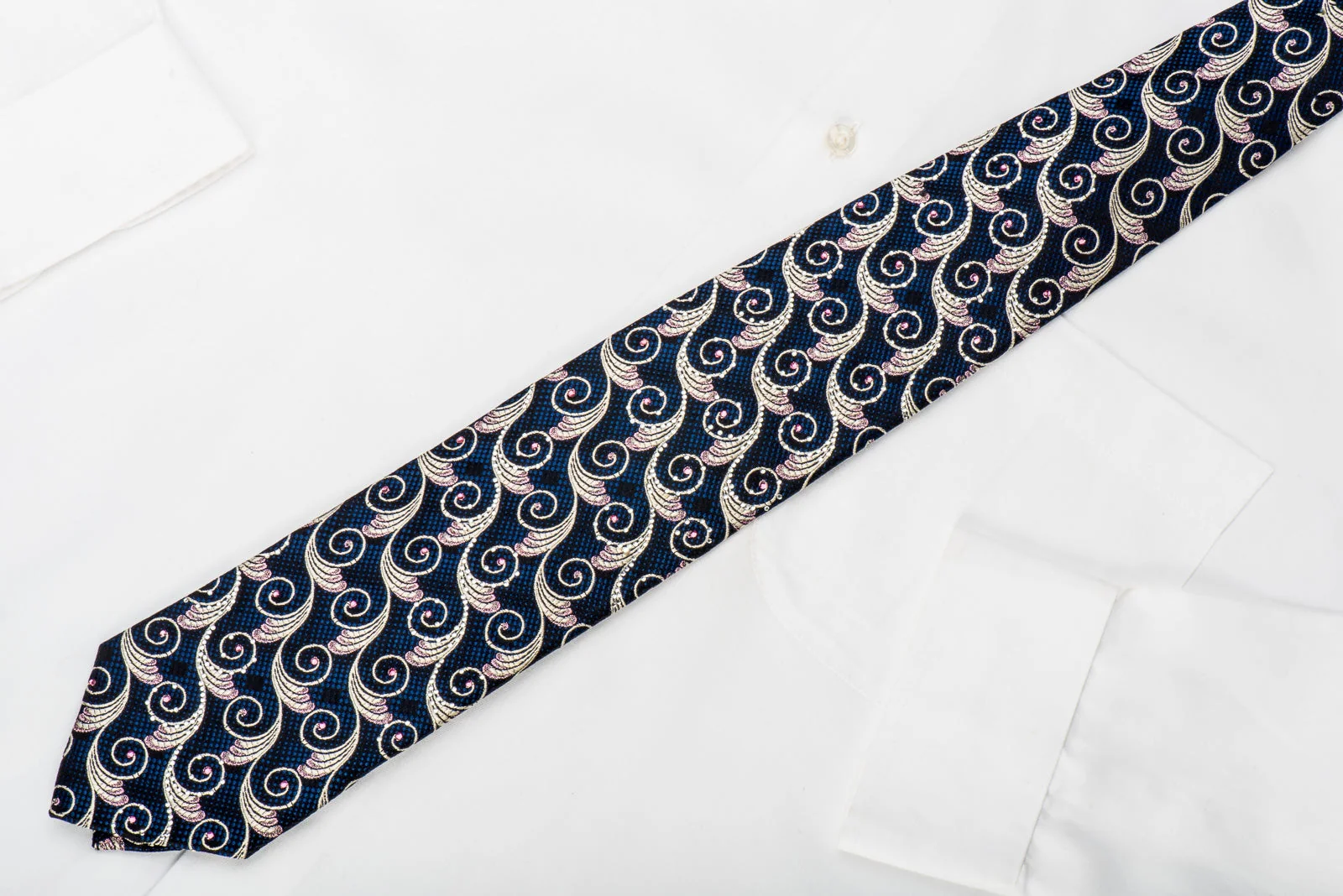 Mila Schon Rhinestone Necktie Golden Filigree On Black With Sparkles - Image 4