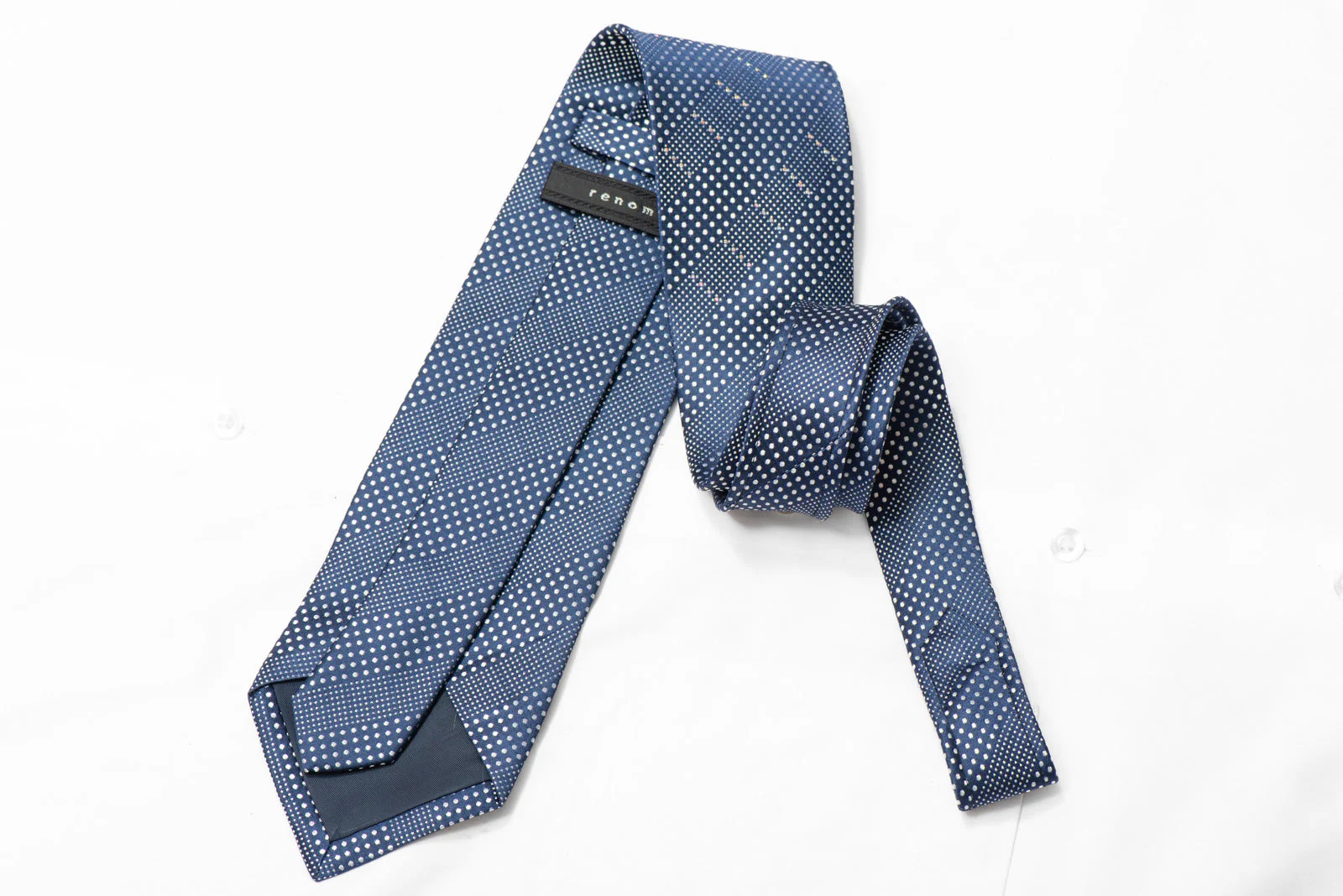 Silver Dots On Dark Blue Rhinestone Necktie - Image 4