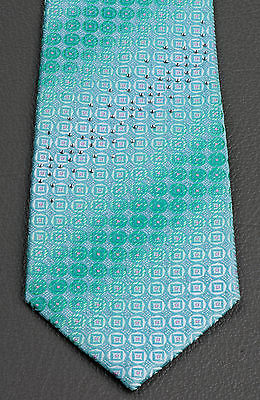 Renoma Dots On Turquoise Silk Neck Tie With Rhinestones Classic 3 1/2 Inch - Image 10