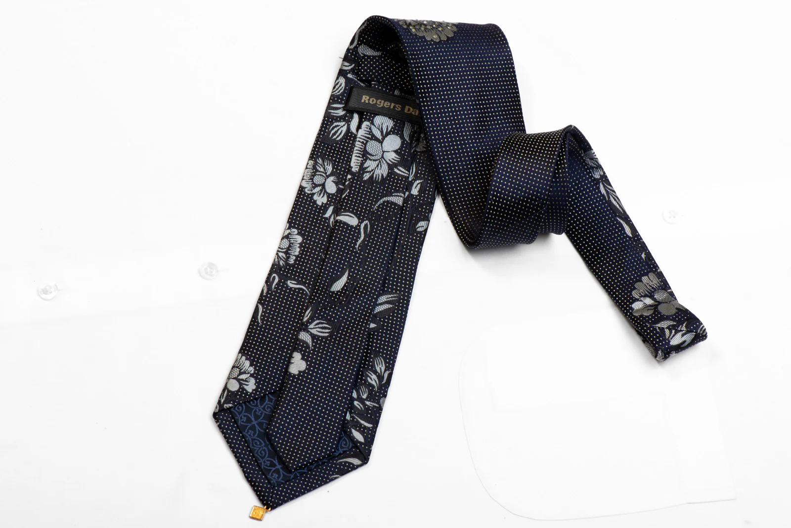 Rogers Dail Mens Black Rhinestone Necktie - Image 4