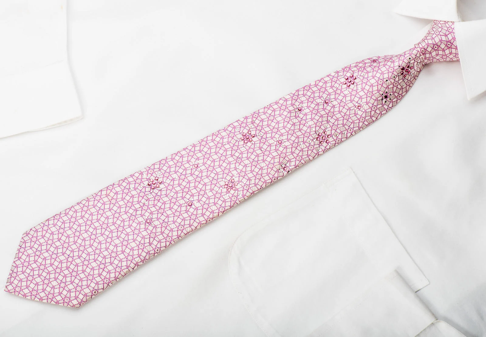 Rogers Dail Rhinestone Tie Trellis On Pink With Pink Sparkles - Image 4